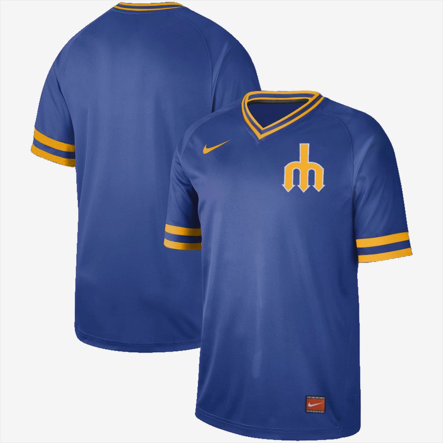 2019 Men MLB Seattle Mariners blank blue Nike Cooperstown Collection Jerseys->atlanta braves->MLB Jersey